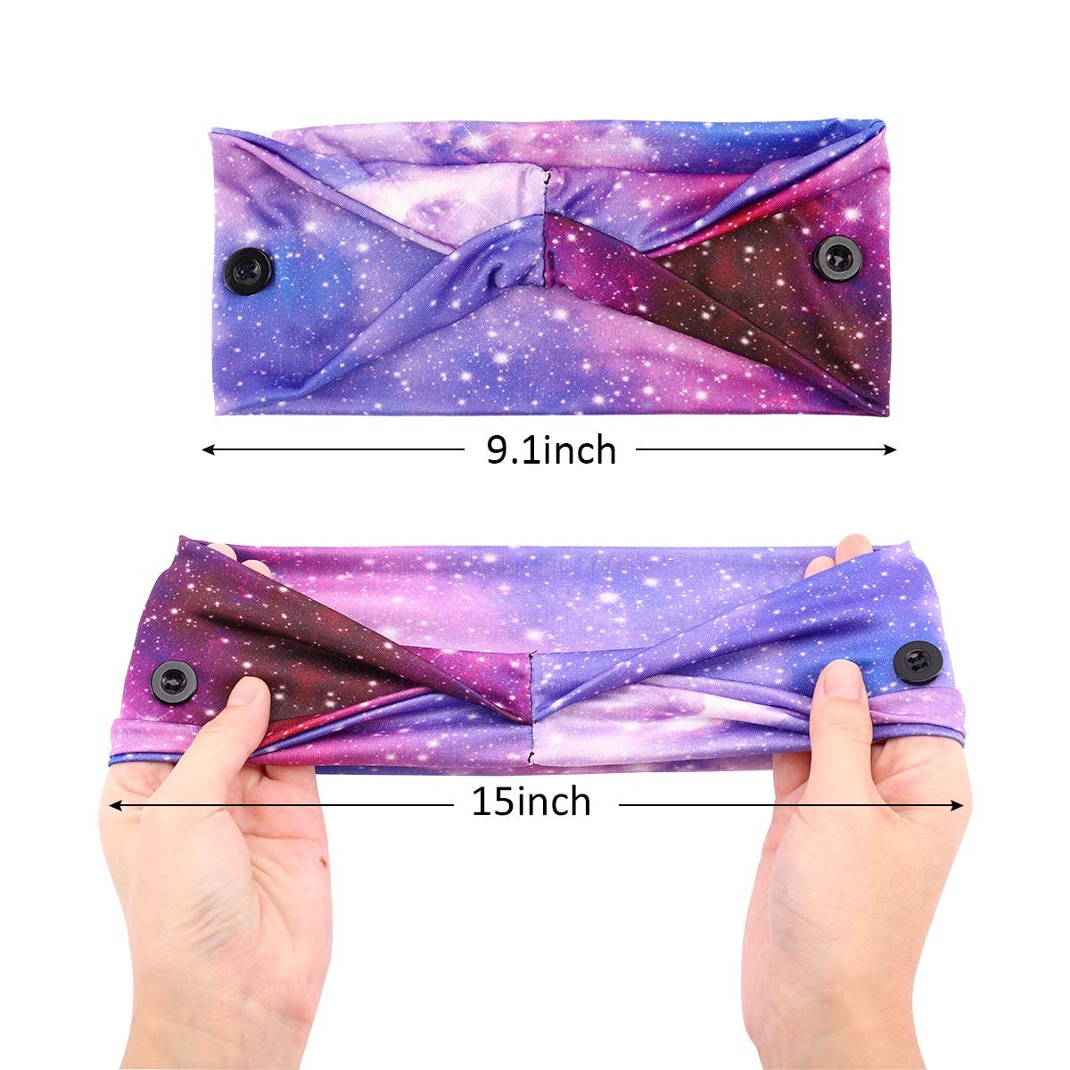 4pcs Button Headbands Set- Non Slip Elastic Headbands with Button in 4 Colors Hair Accessories for Women Men Moisture Wicking Sweatband Sports Head Wrap for Yoga Sports Outdoor Activities: Beauty