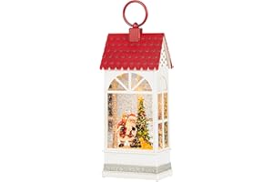 NATURE'S PORTER 2024 Easter Animated Santa: Mother's Father's Day: Birthday Gifts: Electronic Musical Snow Globe(s) Lanterns with Timer:12.3" Battery Home Decor Indoor, USB Light Up for Kids, More Swirling Glitter
