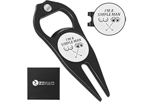 ZZHAO Golf Divot Tool and Golf Ball Marker, Divot Repair Tool，Golf Accessories for Men, Funny Gifts for Men, Tools for Men