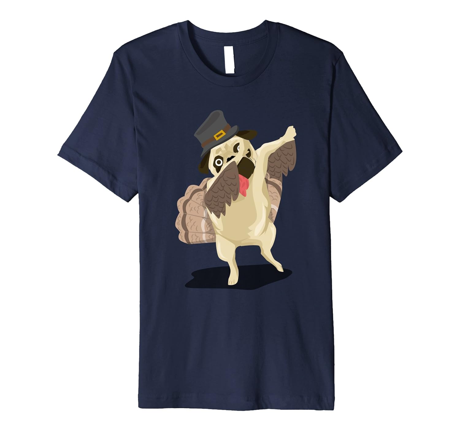 Dabbing Pug Turkey Costume Funny Thanksgiving Day Tshirt-ANZ