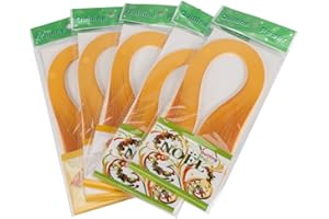 ZJCHAO Paper Quilling Strips Set, 600 Strips DIY Quilling Art Paper 3mm Width Pure Color Origami Paper Hand Craft Decoration 12 Colors (Orange)