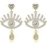 Gold Hoop Dangle Stud Earrings for Women Dainty Western Jewelry Accessories Gifts Statement Elegant Unique Clover Evil Eye Snowman Snowflake Anchor Starfish Seashell North Star Earring