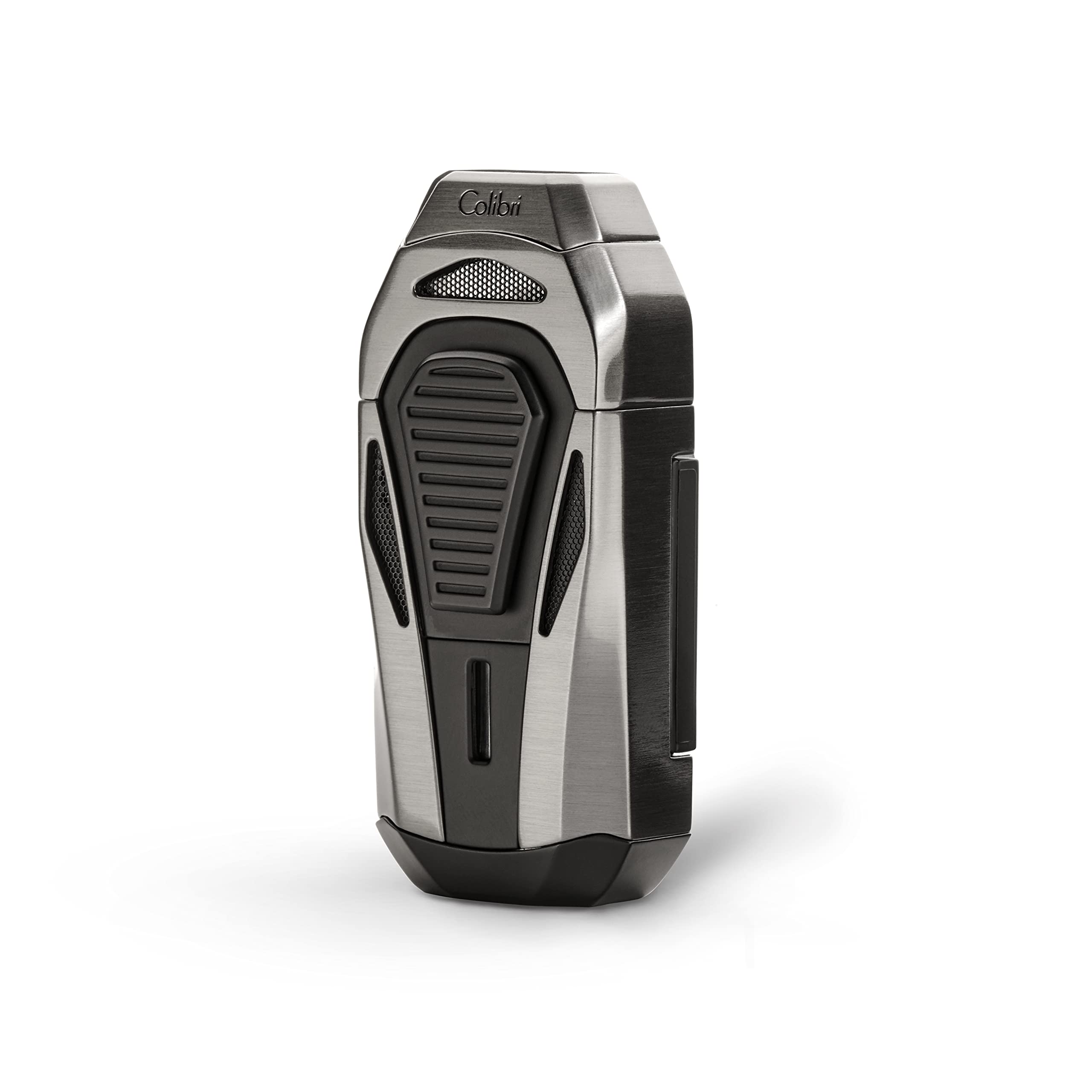 Colibri Boss Triple Jet Flame Lighter | integrated Cigar Cutter | lighter for smoking cigars | Wind Resistant | Works With Butane (Not Included) | Nice Elegant Gift Box | Two Year Warranty