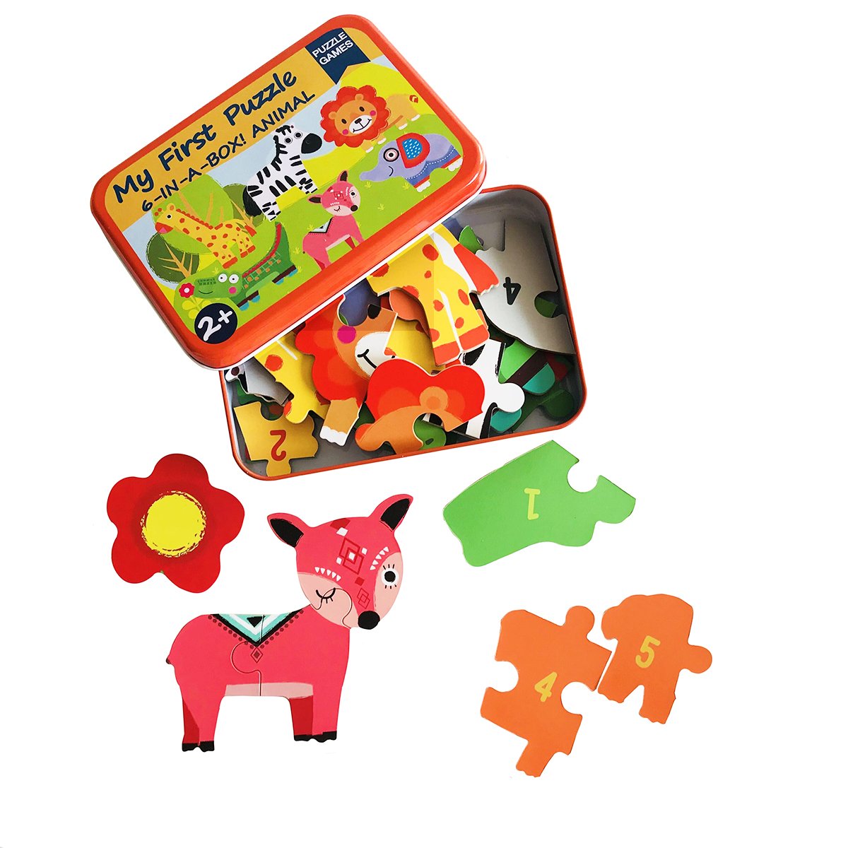 Humars Puzzle Games 6-In-A-Box! My First Animal Puzzle Set Wooden Jigsaw Puzzles For Boy & Girl Toddlers