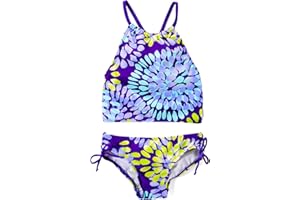 Kanu Surf Girls' Daisy UPF 50 Beach Sport Halter Tankini 2-Piece Swimsuit