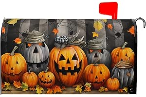 HAROONI Halloween Pumpkin Mailbox Covers Magnetic Standard Size 21x18 Inch Halloween Mail Box Covers Magnetic Fall Welcome Mailbox Wraps Post Letter Box Cover for Garden Yard Outdoor Decor