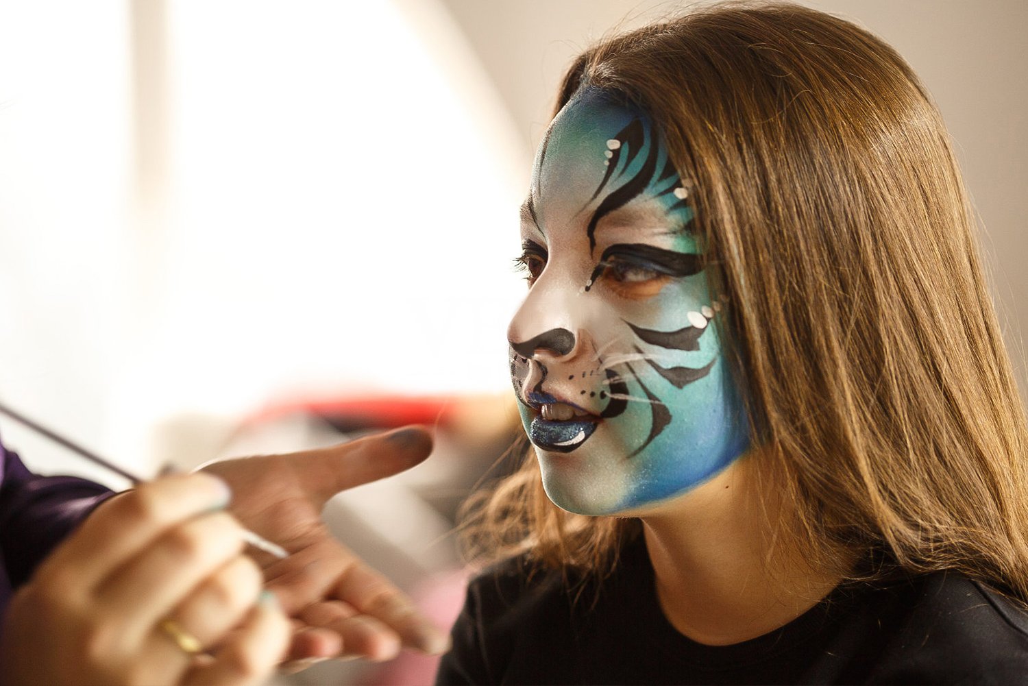 Face Paint Kit with 48 Stencils, Nicpro AQ Pro Body Painting Set of 16 Colors & 2 Glitters 3 Assorted Paint Brushes 2 Sponges Non-toxic Water-Based