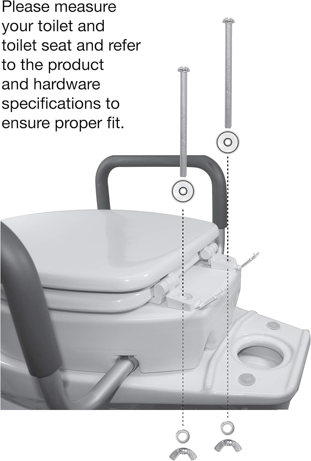 Essential Medical Supply Toilet Seat Riser with Removable Arms - Standard Bowl, 17.5 x 13.5 x 3.5 Inch: Health & Personal Care