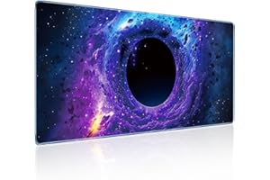 WECOOL Mysterious Black Hole Cool Technology Style Gaming Mouse Pad, Superior Smooth Fabric & Non-Slip Base for Excellent Maneuverability & Maximum Stability, 31.5 x 11.8in XXL Gaming Mouse Pad