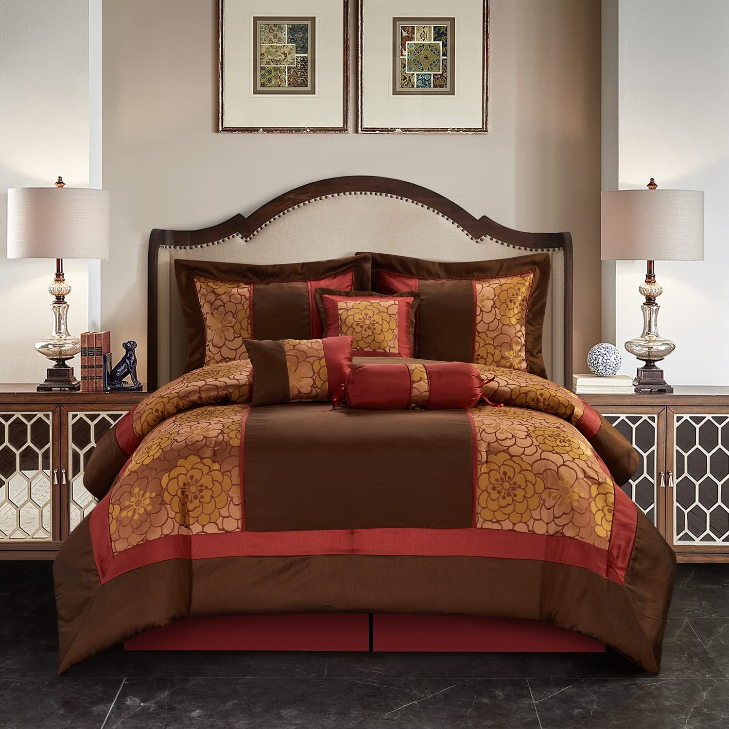 Stratford Park Red/Brown Comforter Sets King