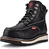 SUREWAY 6” Mens Heavy Duty Soft Toe Work Boots/Shoes for Men,Goodyear Welt,Comfortable & Durable,Oil/Slip Resistant,Full Grain Leather,EH Safety,Wedge Moc Toe Industrial Construction Boots/Shoes