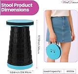 WedDecor Portable Folding Stool Light Blue 180kg Capacity Telescopic view 2
