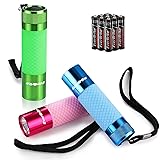 EverBrite 3-Pack Mini Flashlights, Glow in Dark