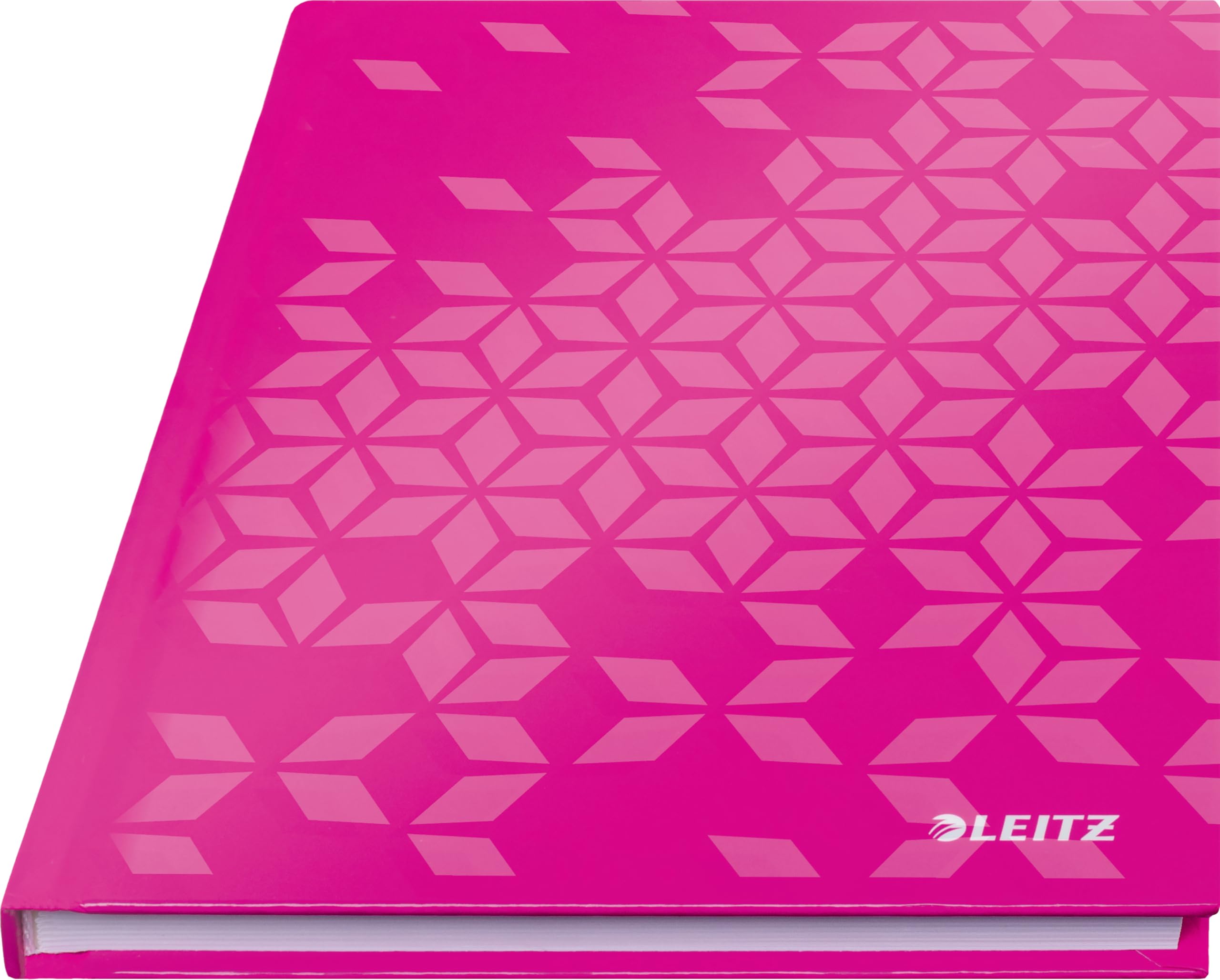 Leitz WOW Notebook A5 Squared, Hardcover, 160 Pages, 80 Sheets of FSC-Certified Paper (80 g/m²), Laminated Cover, Thread Binding, For Office, School or as a Diary, Pink, 46281023