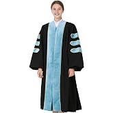 GraduationMall Deluxe Doctoral Graduation Gown for Faculty and Professor Velvet with Gold Piping