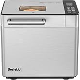 Bread Maker Machine, 2LB Stainless Steel Bread Machine with Nut Dispenser | 12 Menu Options, 3 Loaf Sizes up to 2 Lb., 3 Crust Colors, Removable Ceramic Nonstick Baking Pan, Automatic Nut Dispenser