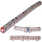 OTONOPI 4 Pcs Toy Train Set Alloy Subway Underground, Magnetic Subway Toys, Die cast Bullet Train with Magnetic Connectors, Linked High Speed Locomotive Engine Toy Car for Kids Age 3 Up