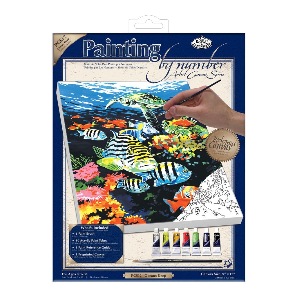 Royal & Langnickel Painting by Numbers Artist Canvas Series Ocean Deep Small Designed Painting Set