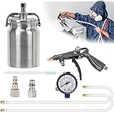 Undercoating Spray Gun Kit with 750cc Suction Feed Cup & Dual 360° Straight Spray Hose, for Fluid Film, Woolwax, Surface Shie