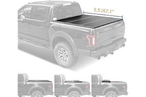 LYONCOVER Lyon Cover 5.5' / 67.1" Hard Tri-Fold Truck Pickup Bed for 2015-2024 F150 Tonneau Cover | LED Lamp | 3 Years Warranty |