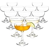 HAKEEMI Champagne Glasses Set of 12-7oz Elegant Coupe Glasses, Crystal Cocktail Glasses for Martini, Champagne, Desserts, Home Bar, Wedding, and Party (12 PCS)