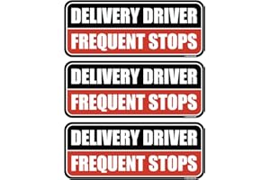 GEEKBEAR Delivery Driver Frequent Stops Car Magnet - Colorful, Reflective, Weather-Resistant - Rectangular 8.7 x 3.5 in (Black/Red, 3 Pack)