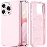 GolbinBox Magnetic for iPhone 16 Pro Max Case, Silicone Cover, Chalk Pink | Compatible with MagSafe, Soft Touch Feel, Anti-Scratch Microfiber Lining, Slim Shockproof Protective Phone Case 6.9"
