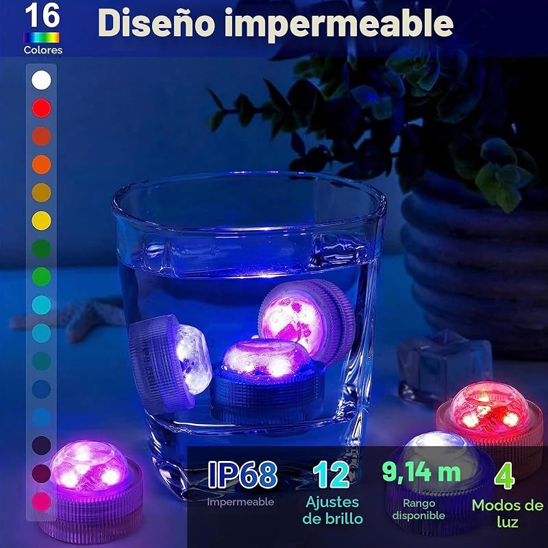 Luces Flotantes,2 Piezas Pelota Gigante Hinchable LED,Luz de Piscina LED,Pelotas de Playa Hinchable,para Fiestas en la Piscina y Playa,Juegos de Agua
