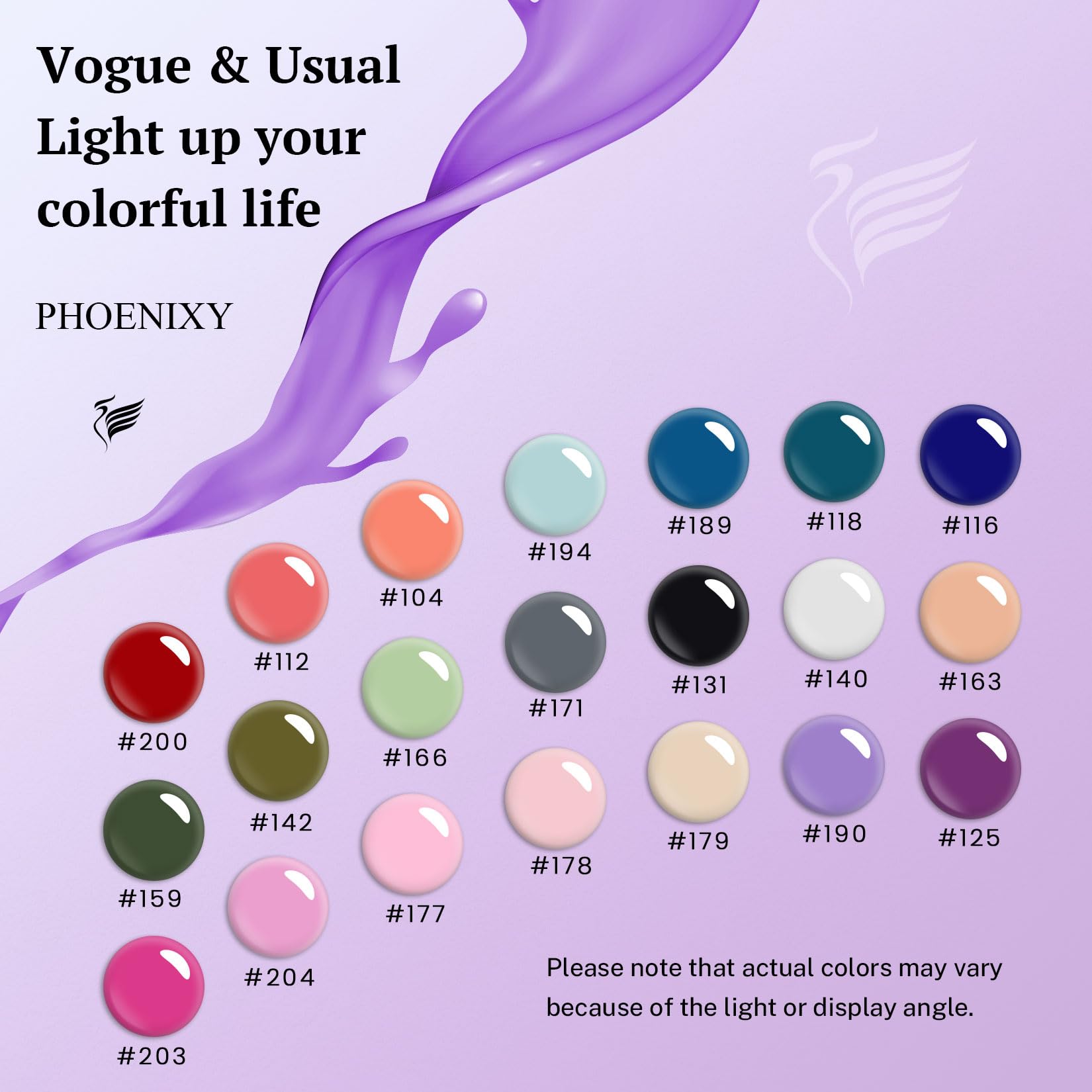 PHOENIXY 24 PCS Gel Nail Polish Set, Spring 21 Colors Gel Nail Polish Kit with Base Glossy Matte Top Coat Black Gray Red Nail Kit Gifts for Women - Image 2