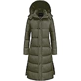 Chrisuno Women's Long Winter Coat Warm Windproof Quilted Puffer Jacket Thicken Puffy Parka With Hood