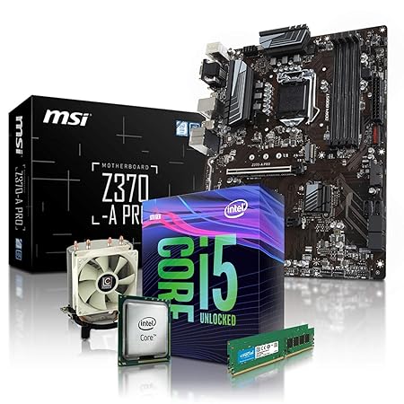 PC Aufrüstkit Intel, i5-9600K 6x3.7 GHz, 16GB DDR4, Intel UHD Grafik 630-1GB, Mainboard Bundle, Tuning Kit, fertig montiert, 