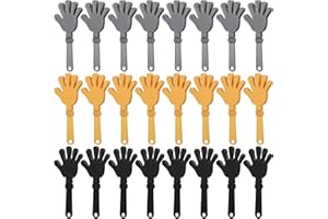 ZCYSRLQIN 24 Pcs Gold,Silver,Black Hand Clappers 7.5 Inch Clappers Noisemakers Noise Makers Party Favors Plastic Clapper Sporting Events Cheers Ball Dance Basketball Football Noisemakers