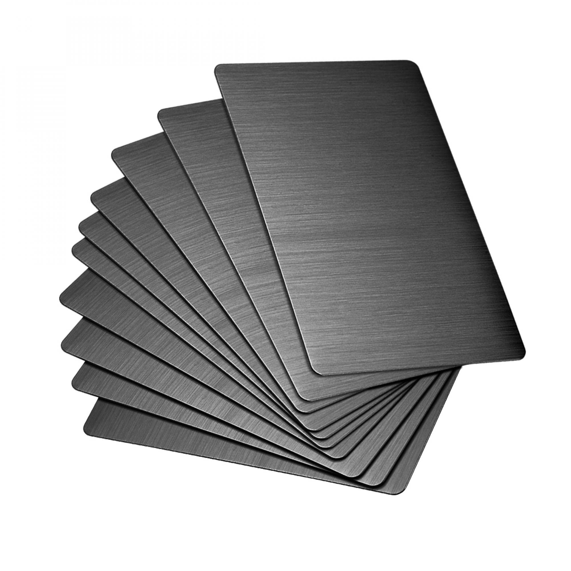 uxcell Blank Metal Card 100x60x0.4mm Brushed 201 Stainless Steel Plate for DIY Laser Printing Engraving Dark Gray 10 Pcs