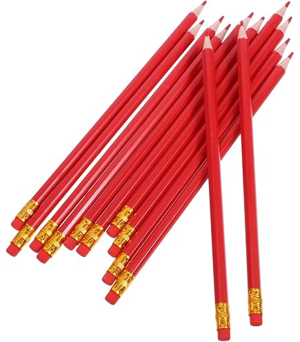 PATIKIL Red And Blue Hexagon Pencils, 12 Pack HB Graphite Pencils Wood Pencils Double-Ended Pencil For Classroom Office Engineering Marking
