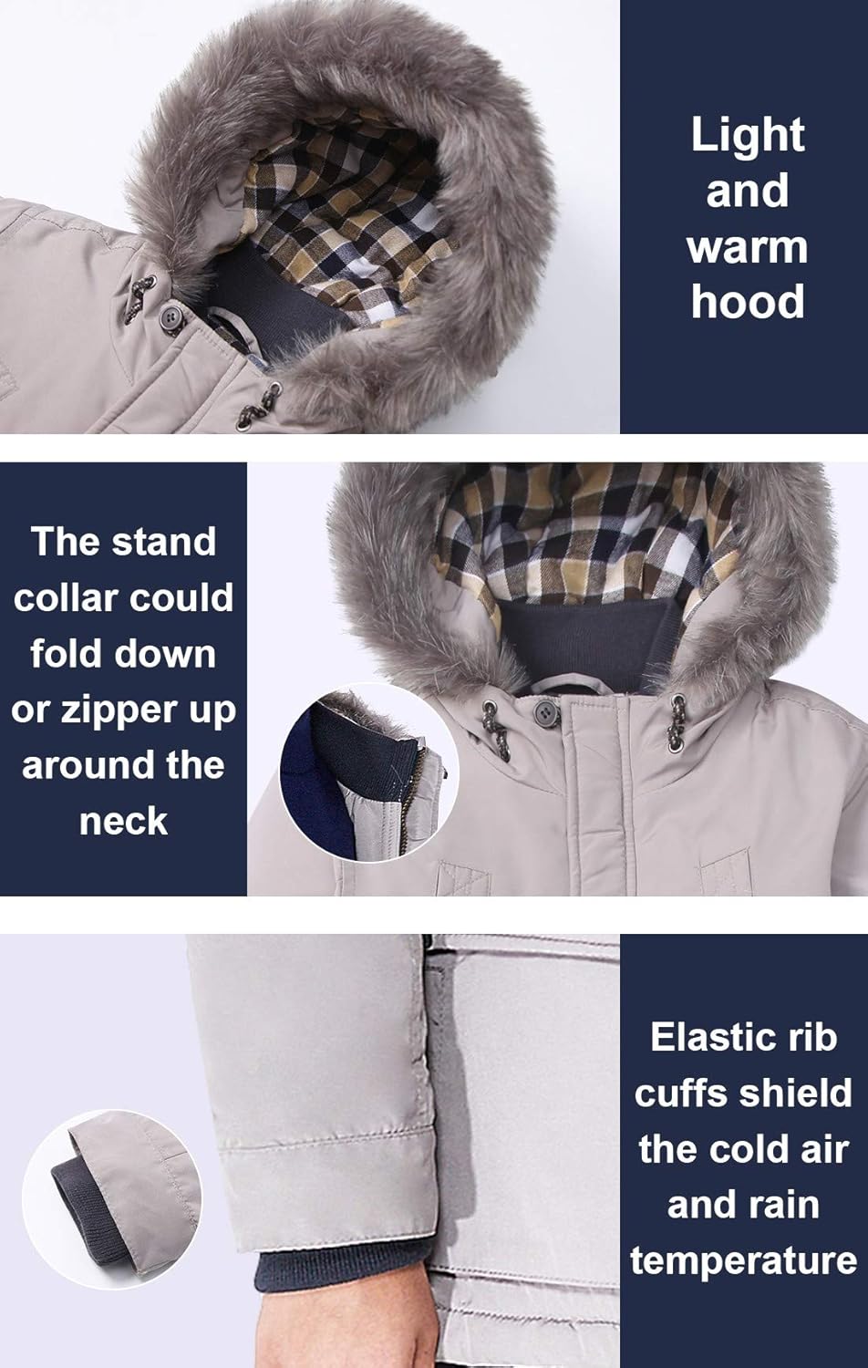 SOLOCOTE Boys Winter Coats Kids Winter Jacket Warm Thick Heavyweight Tough Long Windproof Outwear with Hood: Clothing