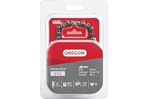 Oregon S52 AdvanceCut Chainsaw Chain for 14-Inch Bar - 52 Drive Links – Low-Kickback Chain fits Dolmar, Ryobi, Echo and More, Grey