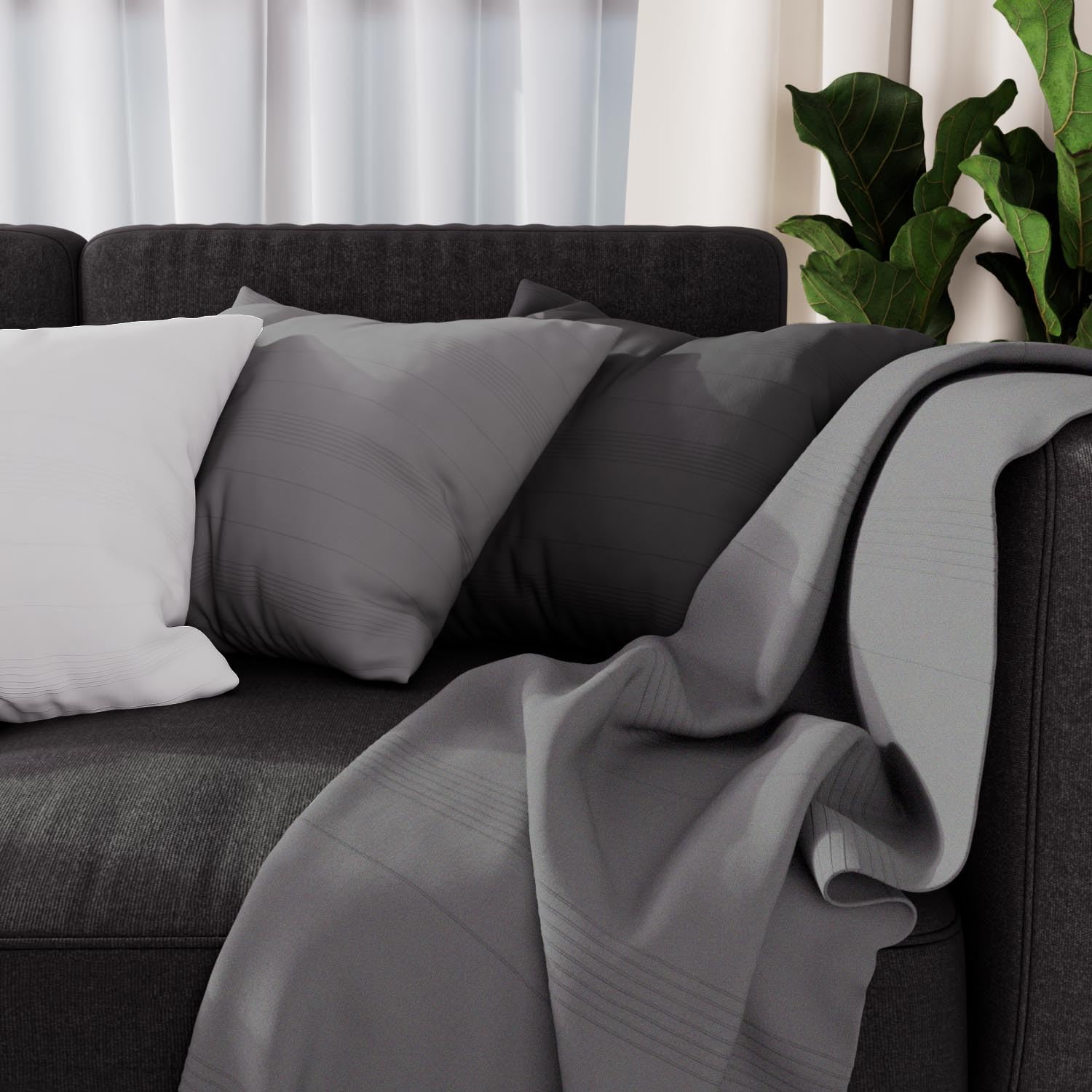 Soleil d'ore Galaxy Duvet, Polycotton, gray, 140 x 200 cm