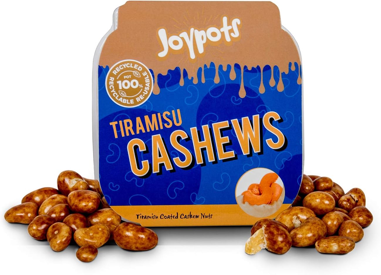 Joypots Tiramisu Cashews. 1x 320g Tub. Gluten Free, Vegetarian