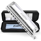 Chromatic Harmonica Key of C,10 Holes 40 Tones Professional Mouth Organ with Slide for Beginners Adults, Professionals and Students by East top as a gift