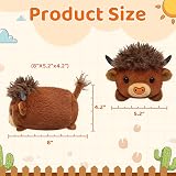 Mewaii 8 Inch Highland Cow Plush Pillow Cuddle Toy Soft Toy view 3