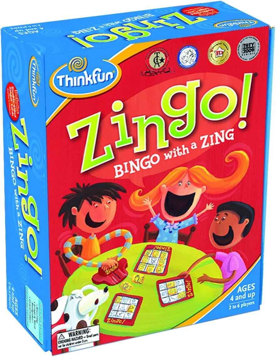 ThinkFun Zingo Bingo Award Winning Preschool Game for Pre-Readers and Early Readers Age 4 and Up - One of the Most Popular Board Games for Boys and Girls and their Parents,  Exclusive Version: Toys & Games