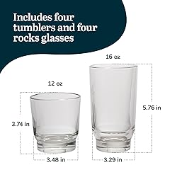 Libbey Merida Mixed Drinkware Set of 8, Merida