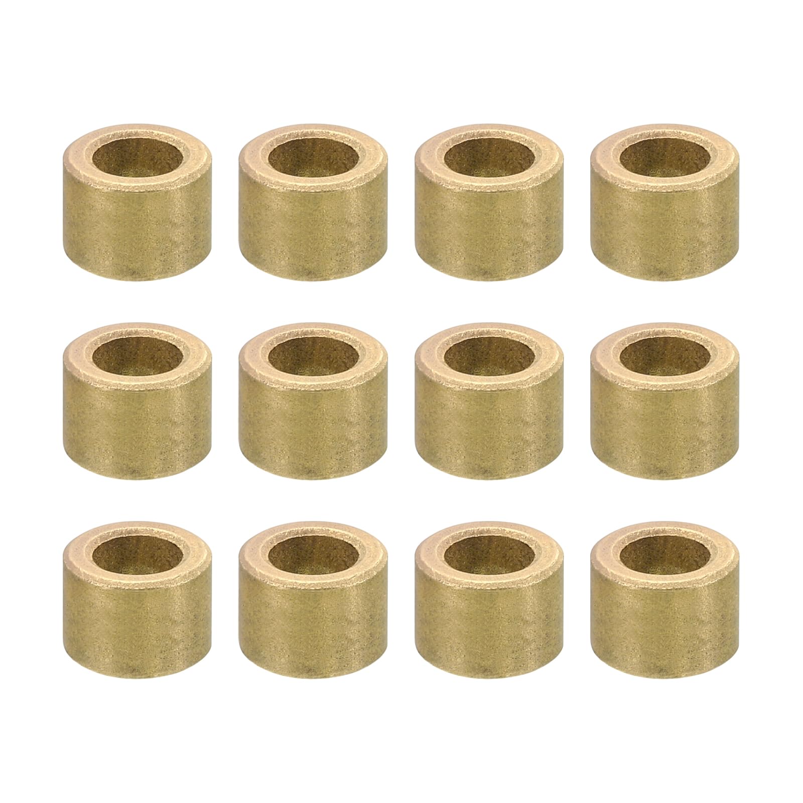PATIKIL M6 Brass Spacers, 12 Pcs Metal Spacer Brass 6mm ID x 10mm OD x 8mm L Brass Spacers Screw Standoff for 1/4inch or M6 Screw Bolts