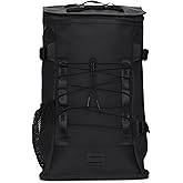 RAINS Trail Mountaineer Bag - Black Waterproof Laptop Backpack for Men and Women - Large Outdoor Hiking Bag with 16” Laptop Pocket, 26L Capacity, 2 Year Warranty