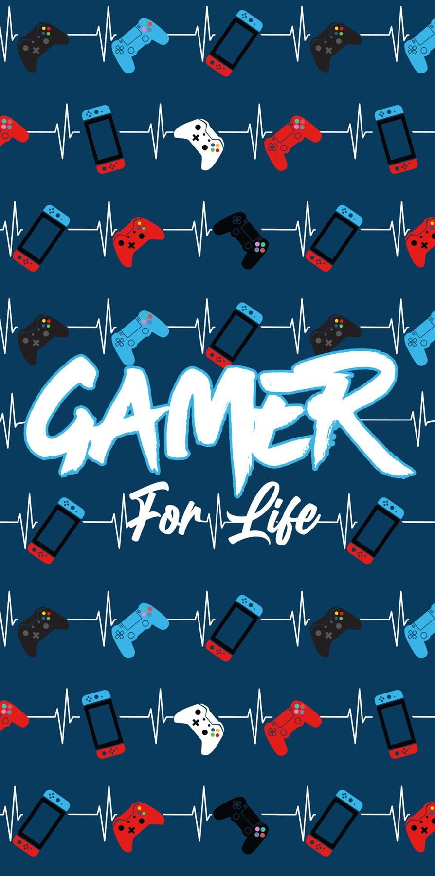 Gamer For Life Beach Towel - Gaming Controller Beats Design - 70 x 140cm - 100% Cotton