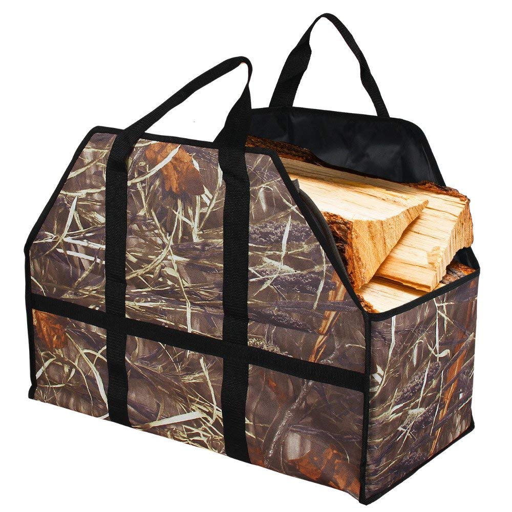 SUNRIS Firewood Tote Bag Wood Log Carrier Large Capacity Strong and Durable Firewood Bag For Fireplaces Wood Stoves
