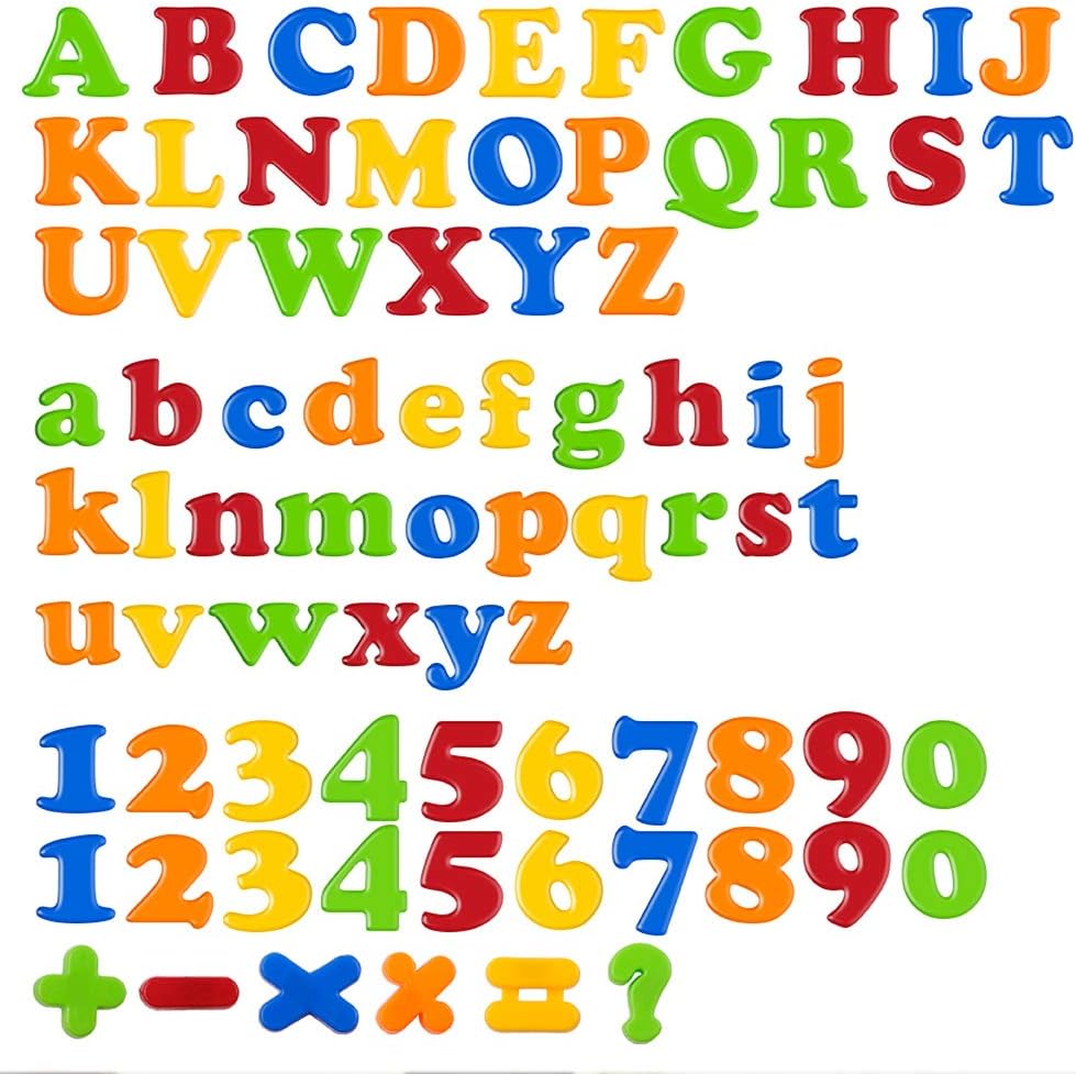 Coogam Magnetic Letters Numbers Alphabet Fridge Magnets Colorful Plastic ABC 123 Educational Toy Set Preschool Learning Spelling Counting Uppercase Lowercase Math for 3 4 5 Year Kid Toddler (78 Pcs): Toys & Games