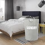 DOKEHOM 160L XXL Collapsible Laundry Hamper Grey 20x31in 51x79cm view 8