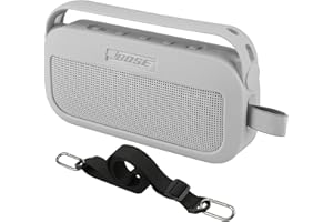 TXEsign Silicone Case Cover for Bose SoundLink Flex Portable Speaker Travel Protective Carrying Pouch with Handle for Bose SoundLink Flex (White Smoke)