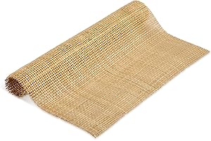 SAVITA Cane Rattan Webbing Roll, 3.28ft x 15.7inch Woven Open Rattan Mesh Natural Rattan Webbing for Caning Projects Square Hollow Wide Rattan for DIY Crafts Cabinet Chair Furniture